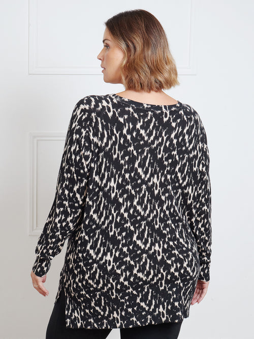 Mono Abstract Scoop Neck Jumper