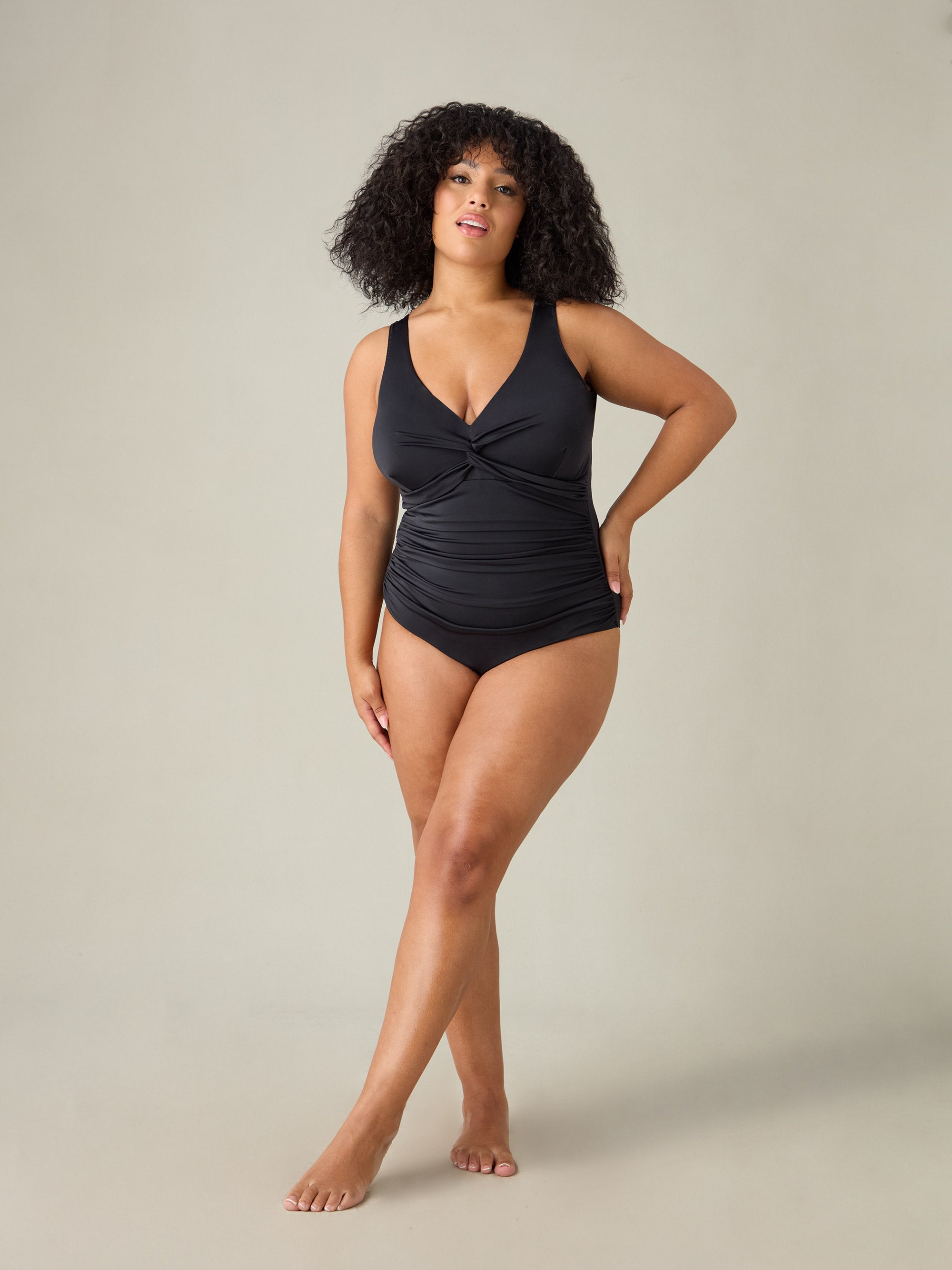 Black Twist Front Swimsuit