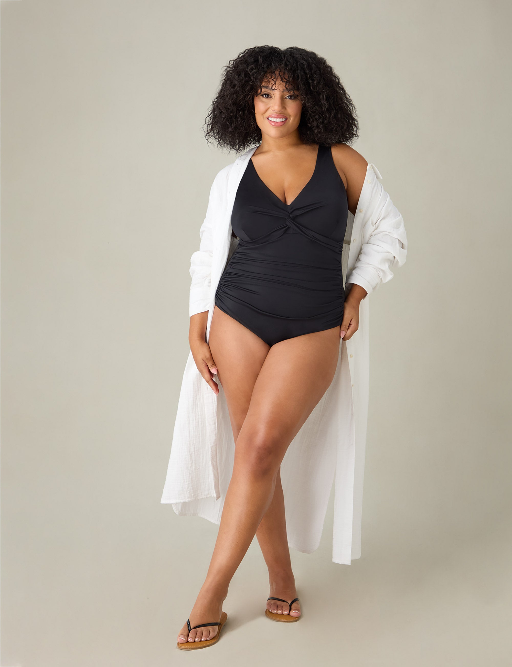 Black Twist Front Swimsuit