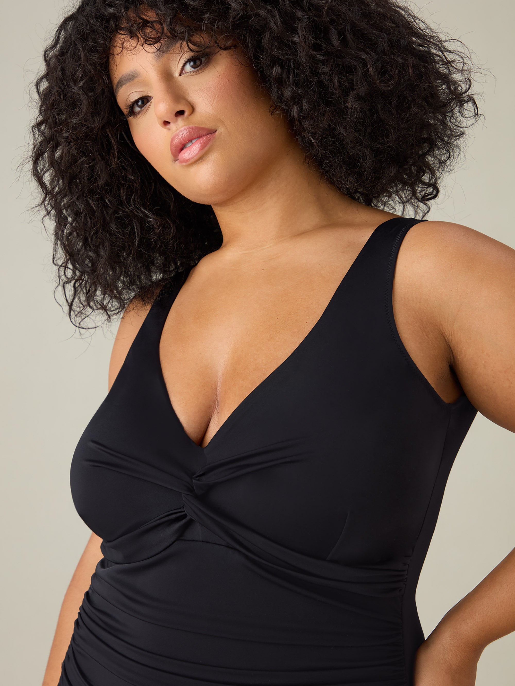 Black Twist Front Swimsuit