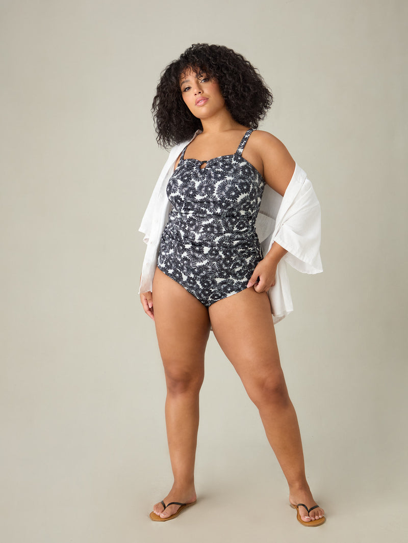 Mono Leaf Print Tankini Bottom