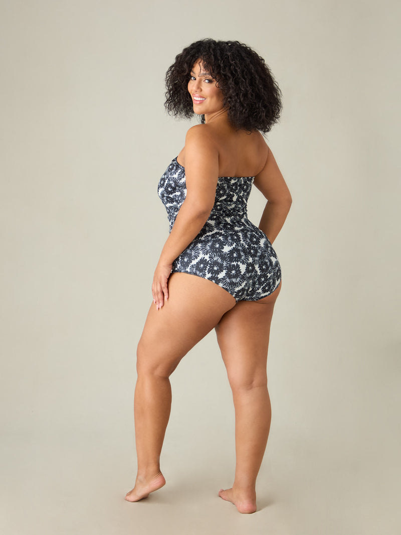 Mono Leaf Print Tankini Bottom