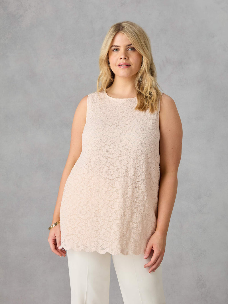 Blush Lace Sleeveless Top