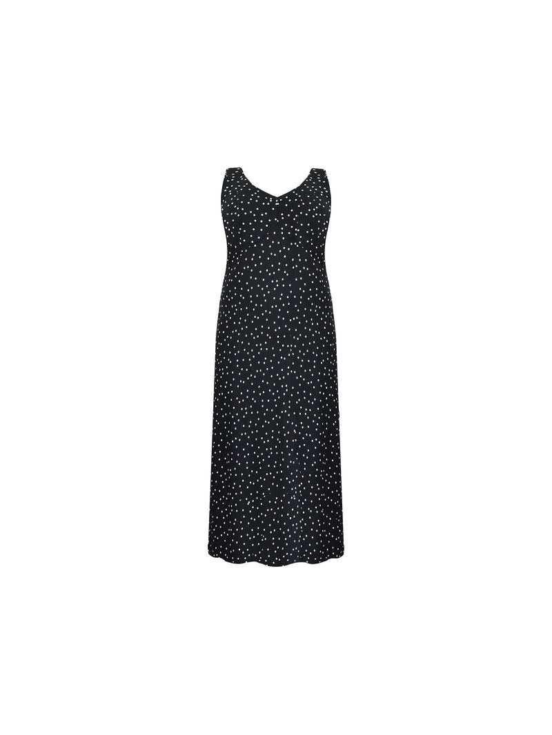 Petite Mono Spot Print Bias Cut Bustier Dress