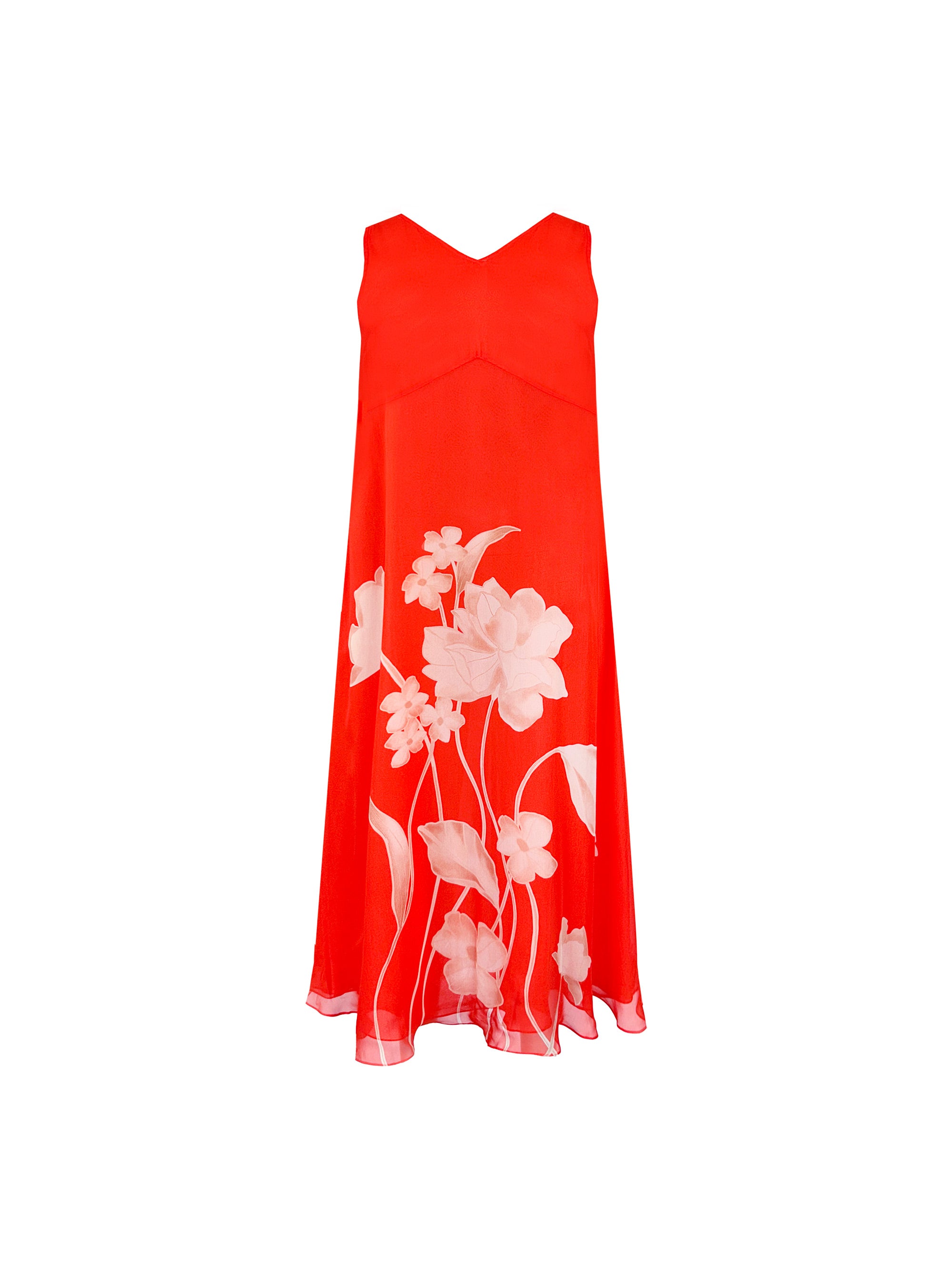 Petite Red Floral Print Sleeveless Maxi Dress
