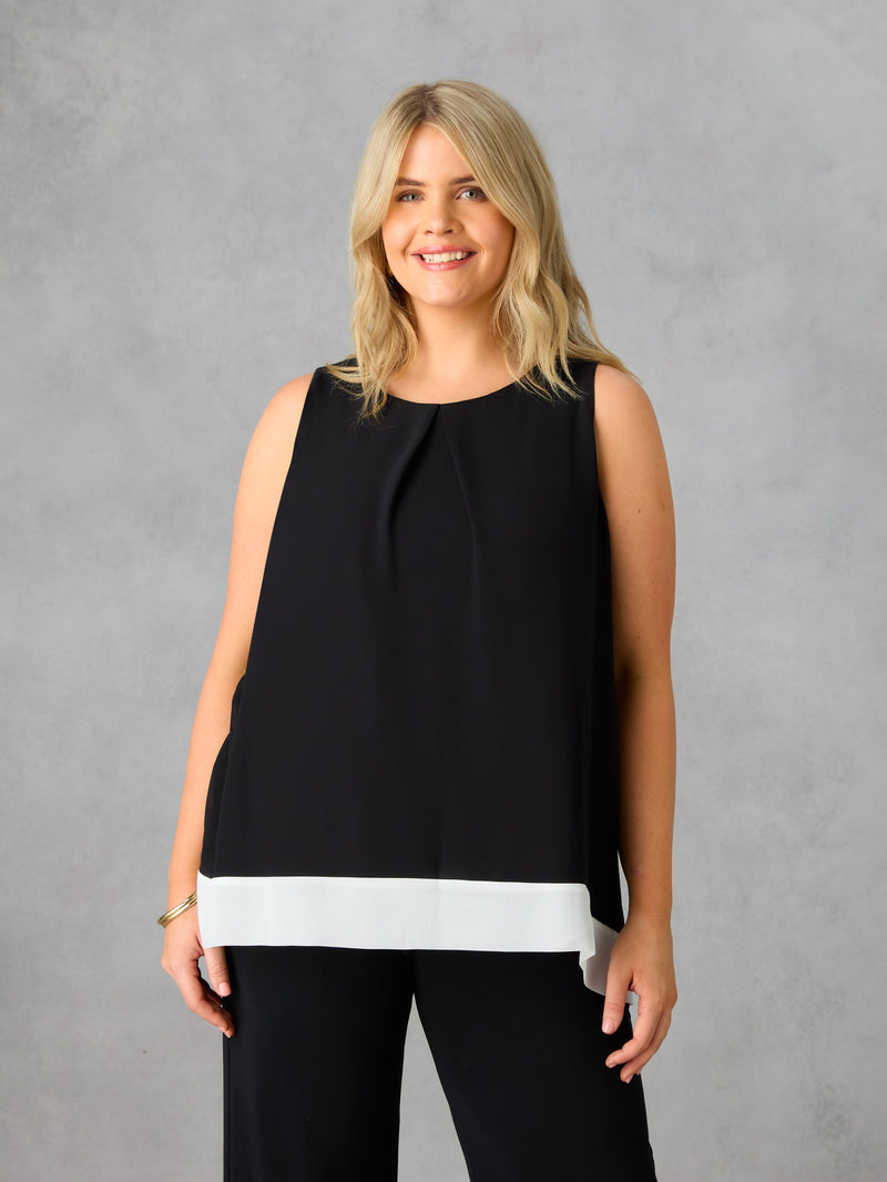 Mono Colourblock Overlay Vest