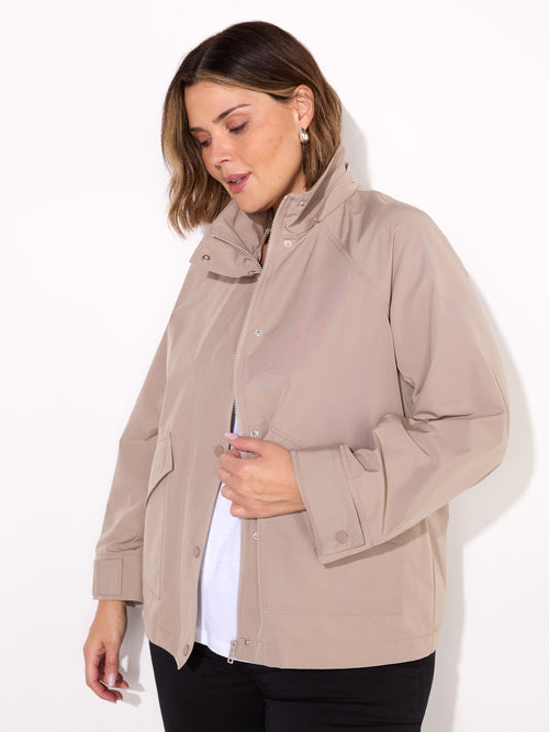 Neutral Short Raincoat