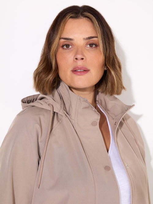 Neutral Short Raincoat