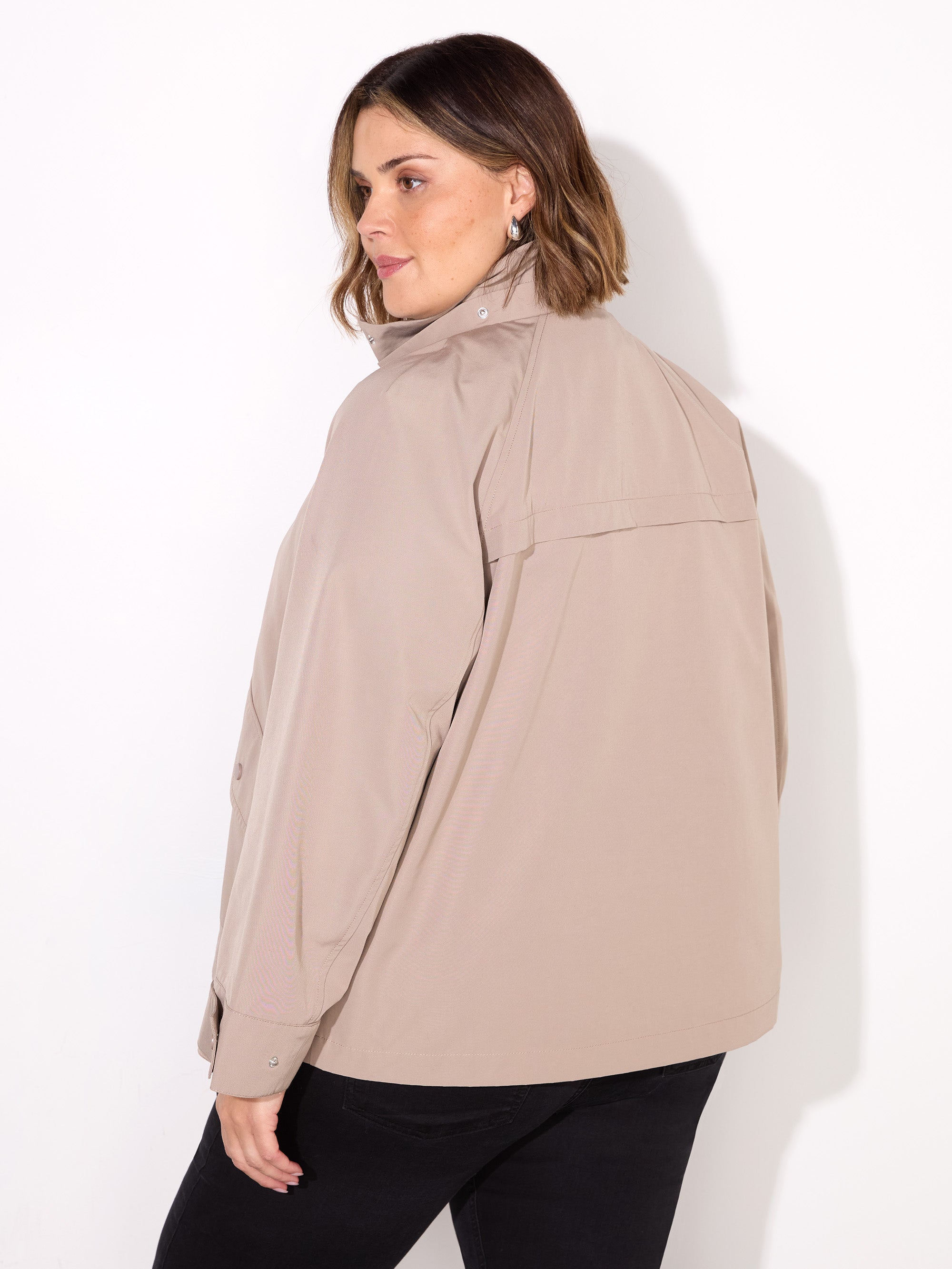 Neutral Short Raincoat