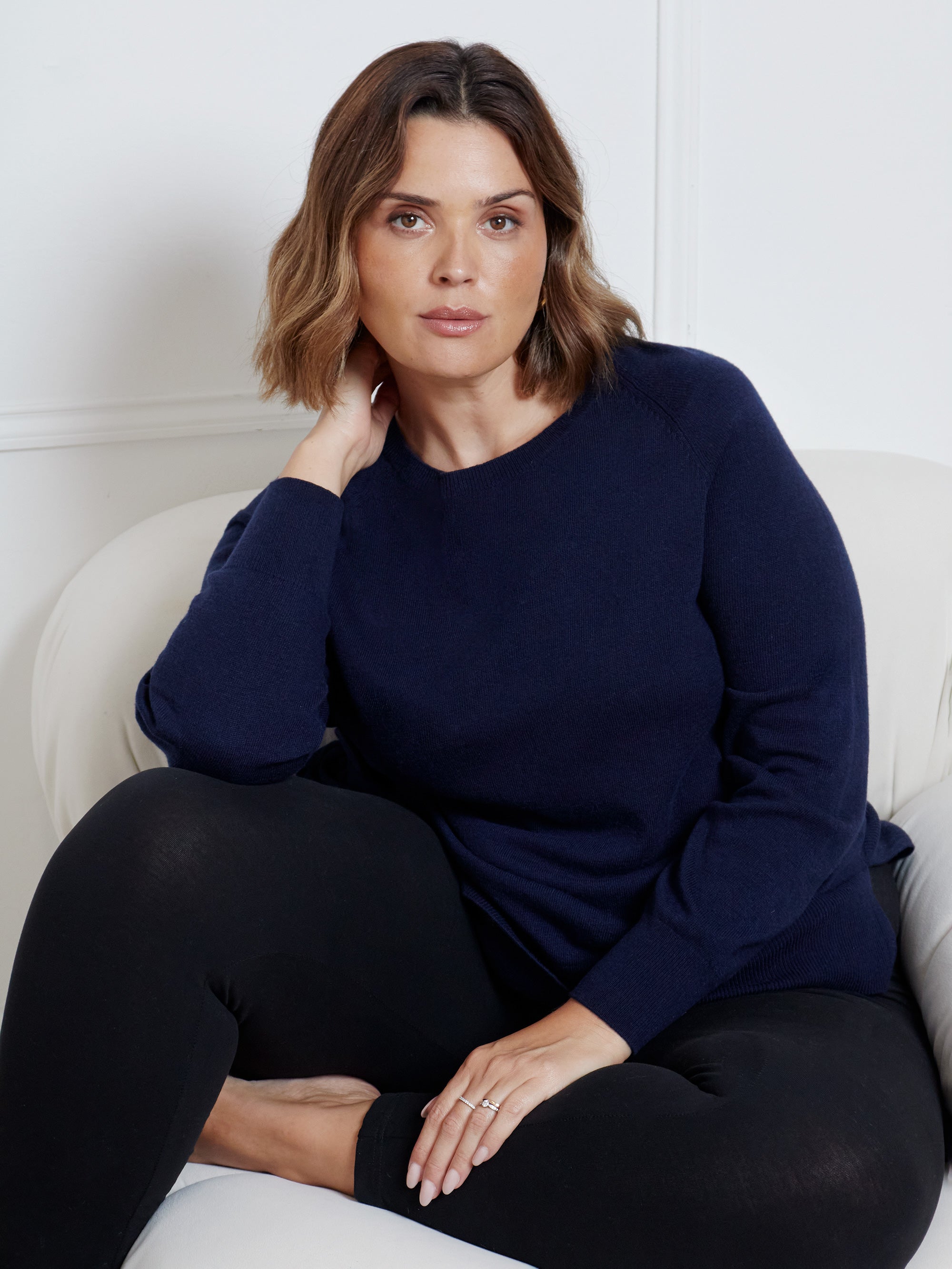 Navy Scoop Neck Jumper