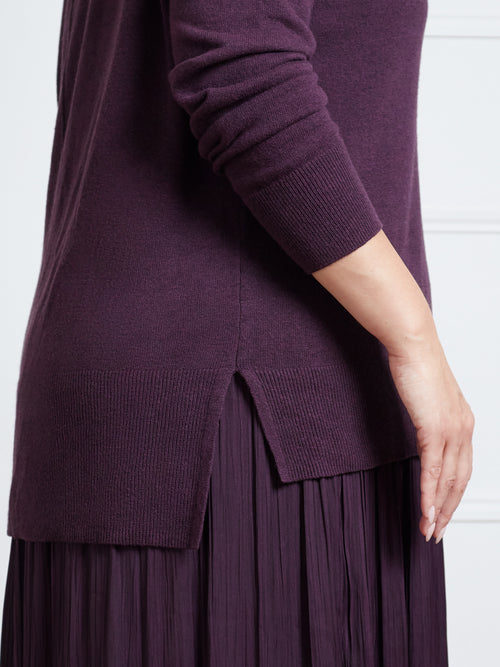 Aubergine Scoop Neck Jumper