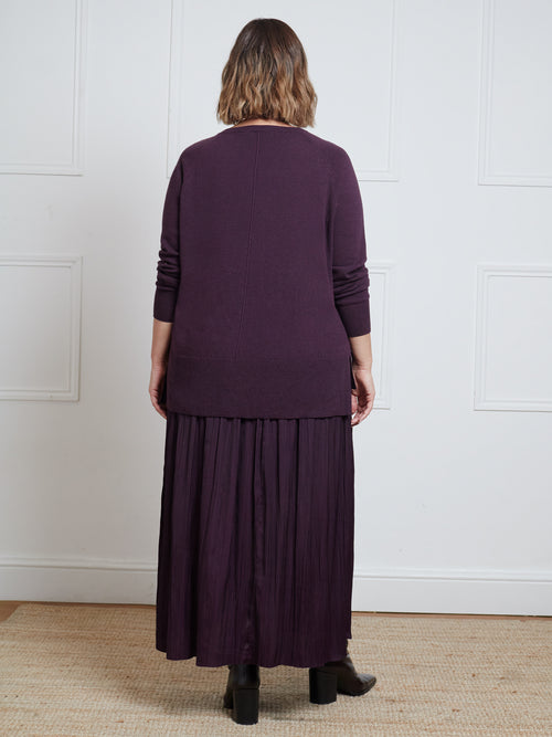 Aubergine Scoop Neck Jumper