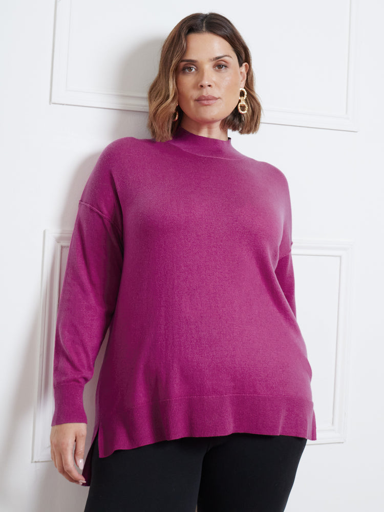 Pink Mock Neck Jumper