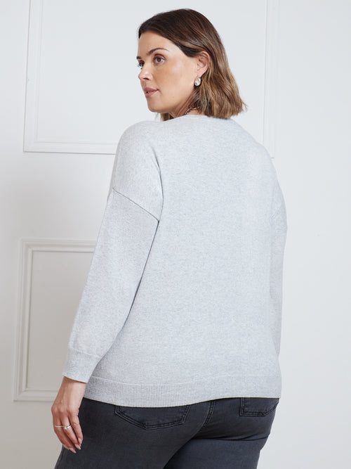 Light Grey Wrap Detail Jumper