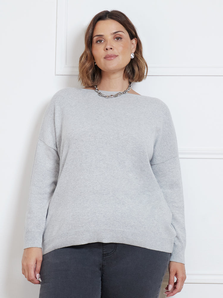 Light Grey Wrap Detail Jumper