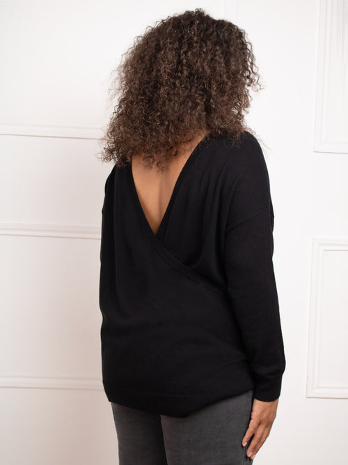 Black Wrap Detail Jumper