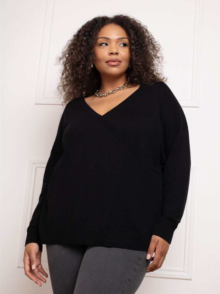 Black Wrap Detail Jumper