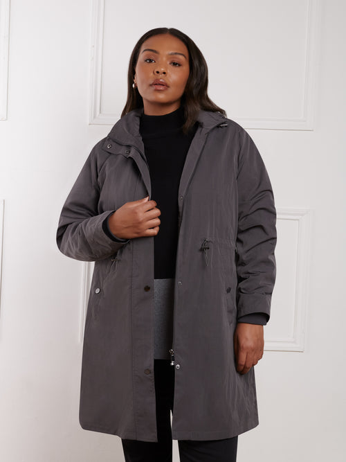 Grey Lightweight Hooded Raincoat