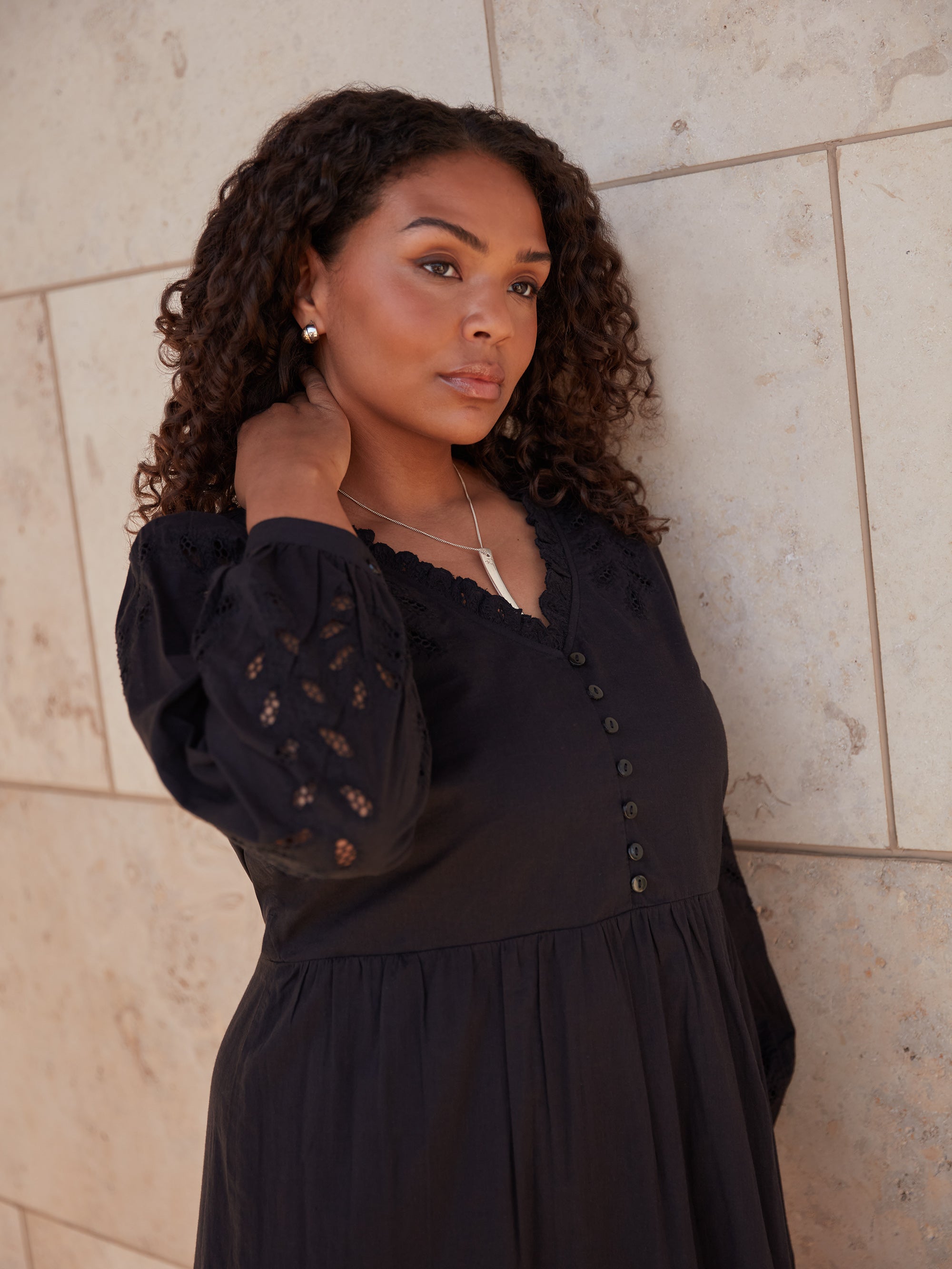 Classic Cotton Dress - black