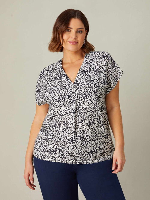 Mono Animal Pleat Front Top