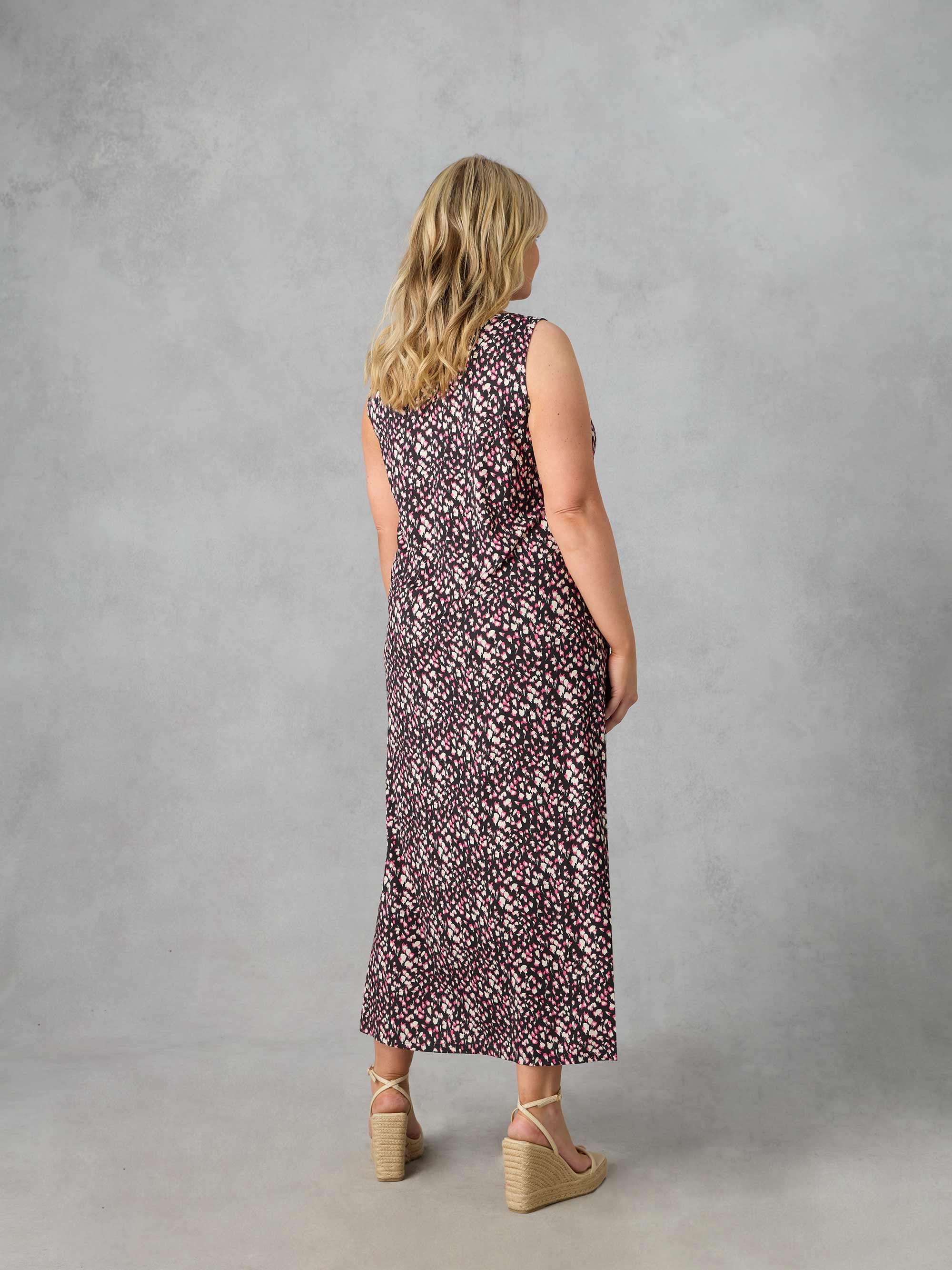 Petite Multi Ditsy Jersey Sleeveless Maxi Dress