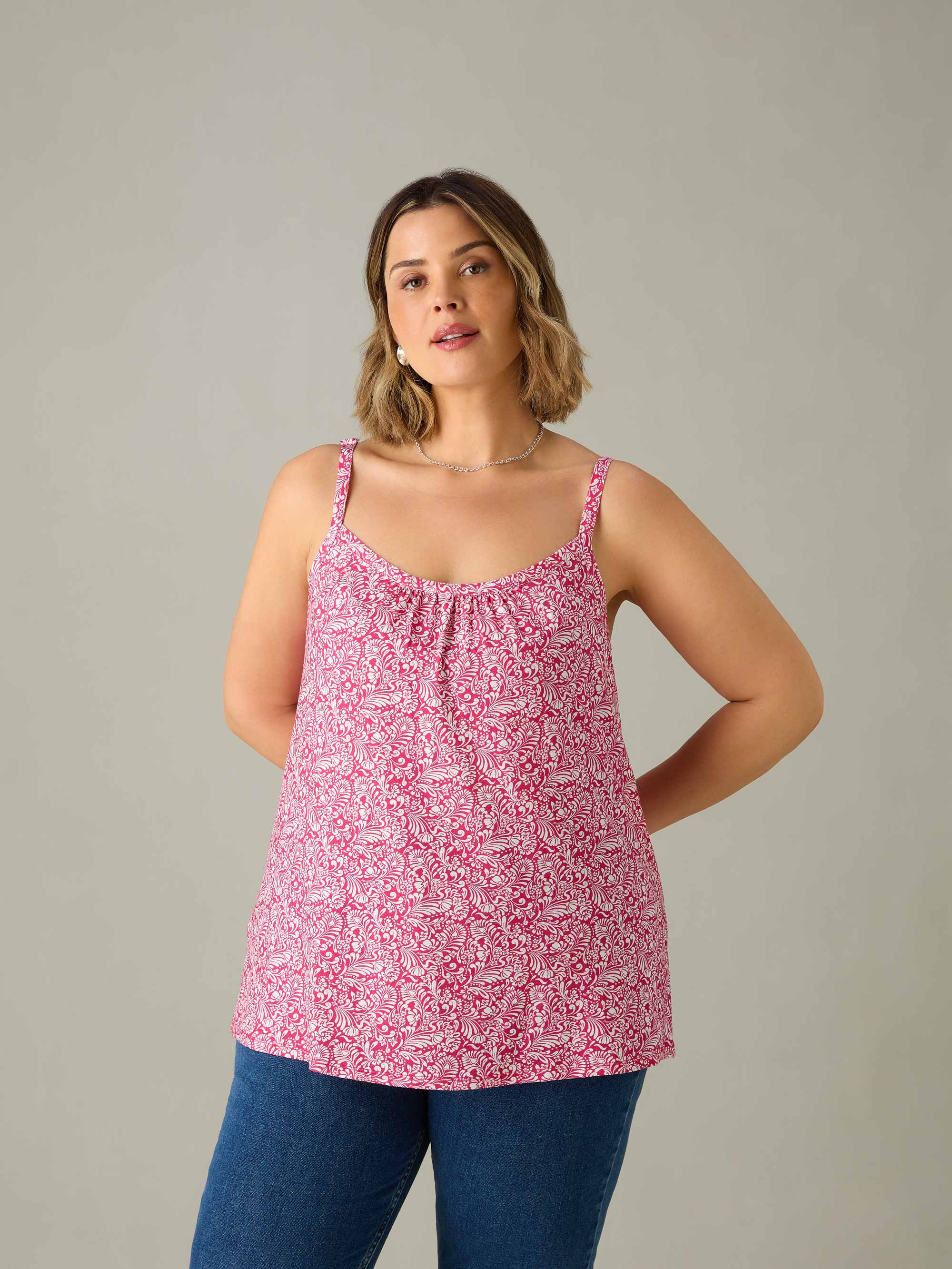 Pink Paisley Jersey Cami