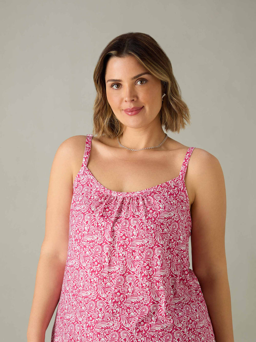 Teal paisley satin cami
