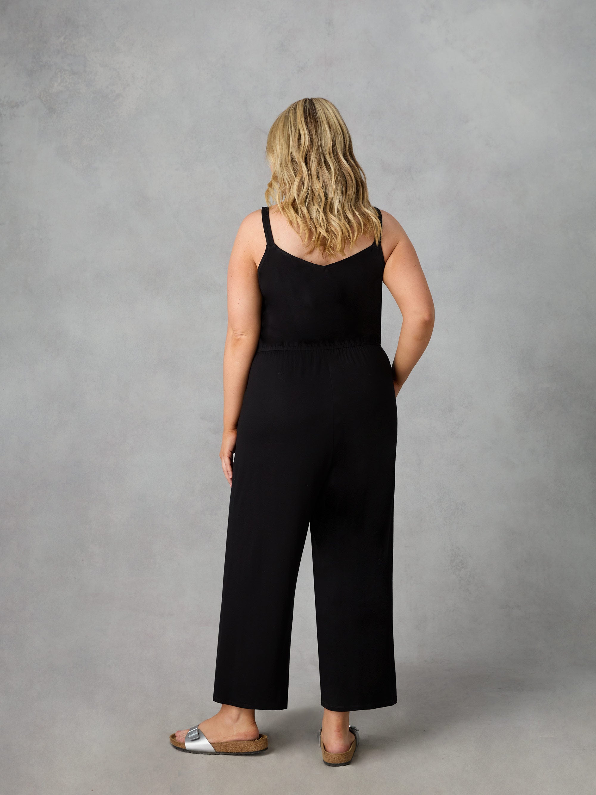 Petite Black Jersey Jumpsuit