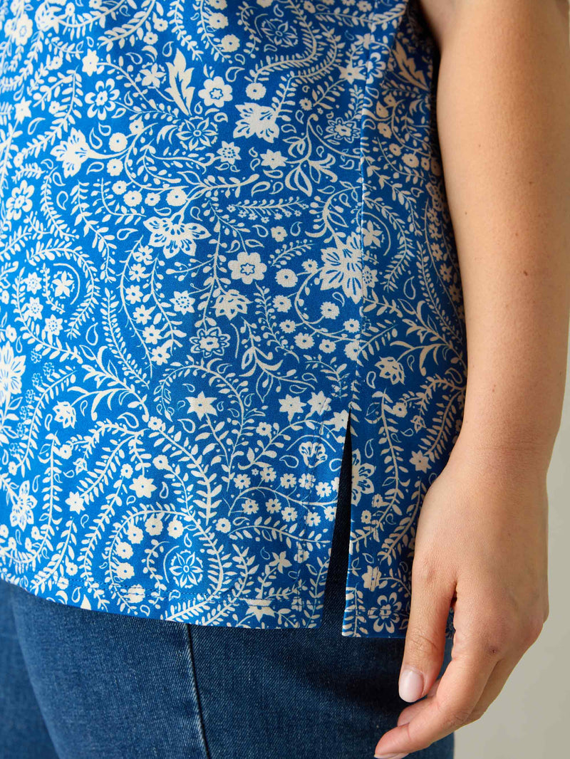 Blue Paisley Jersey T-Shirt
