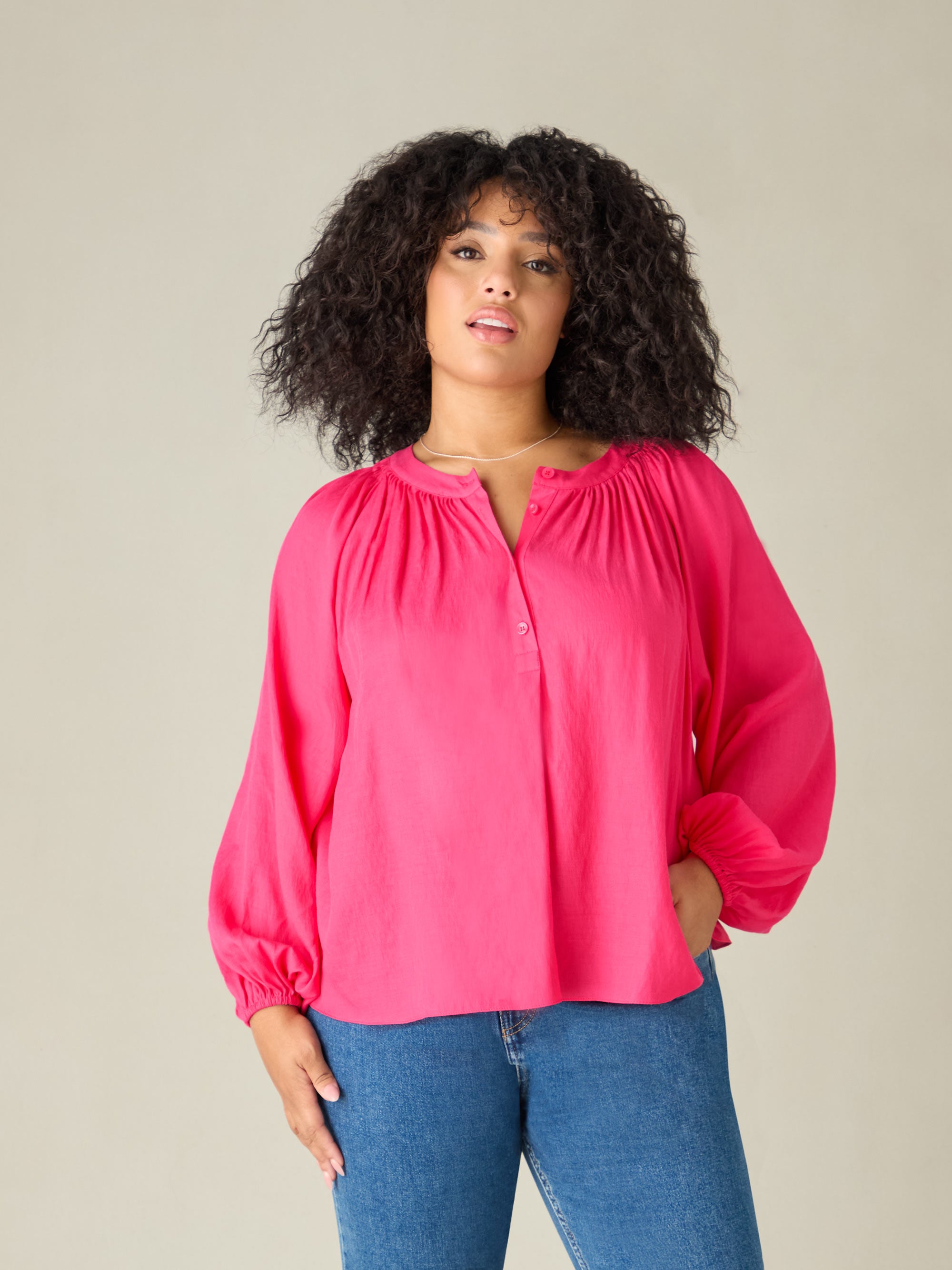 Pink Chambray Blouse