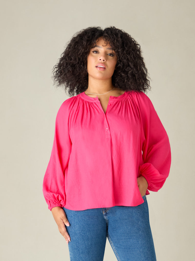 Pink Chambray Blouse