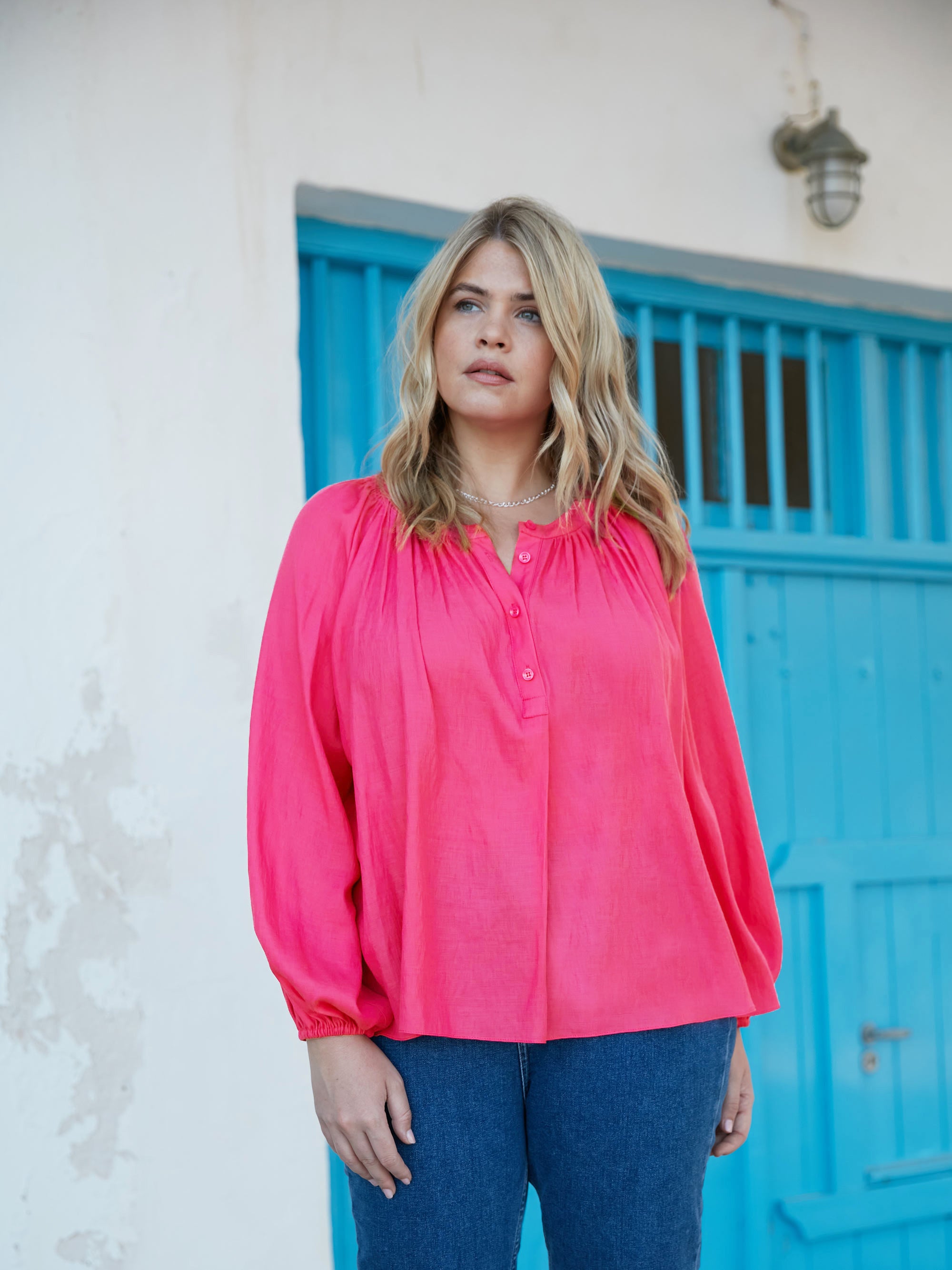 Pink Chambray Blouse