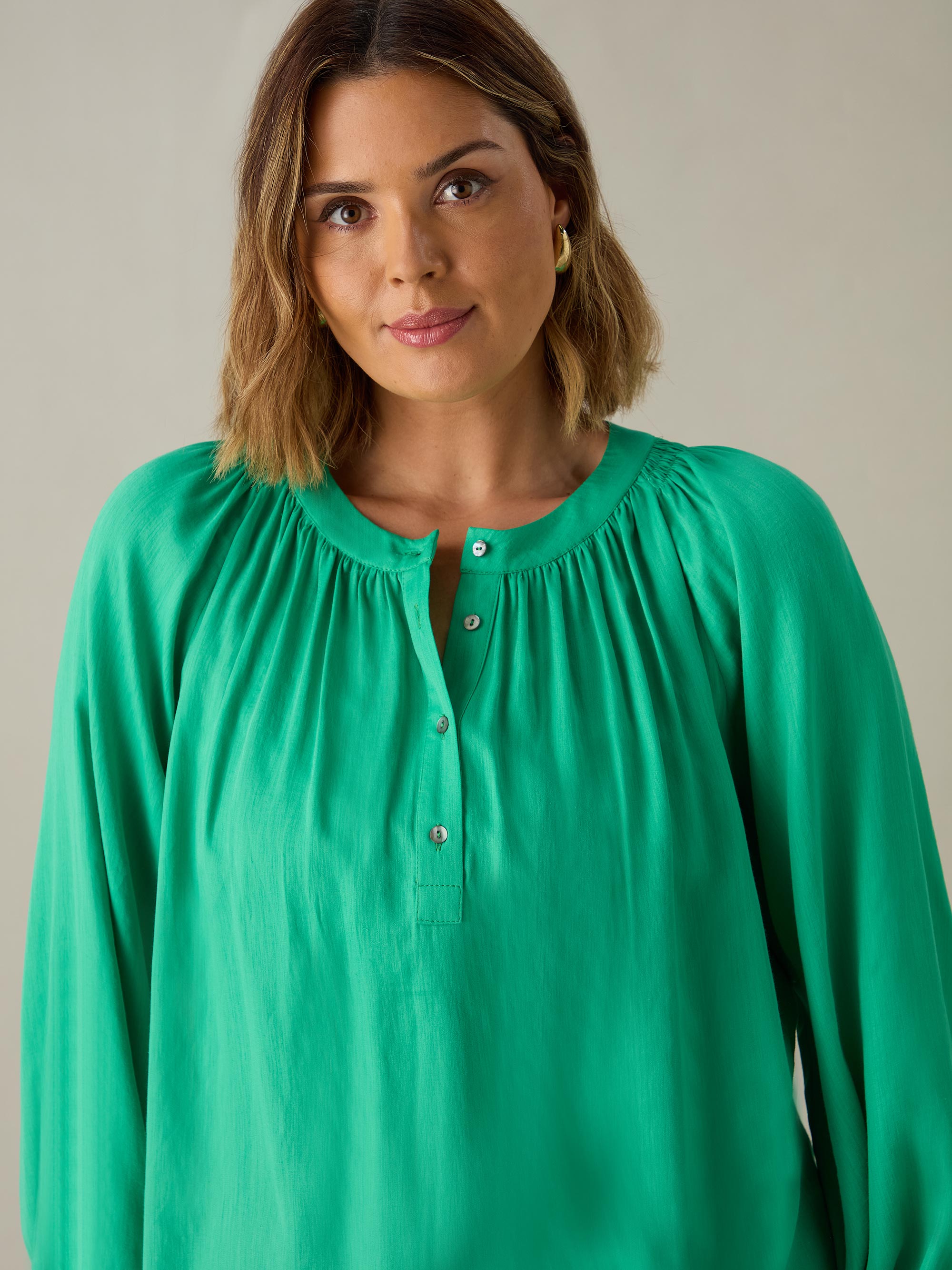 Green Chambray Blouse