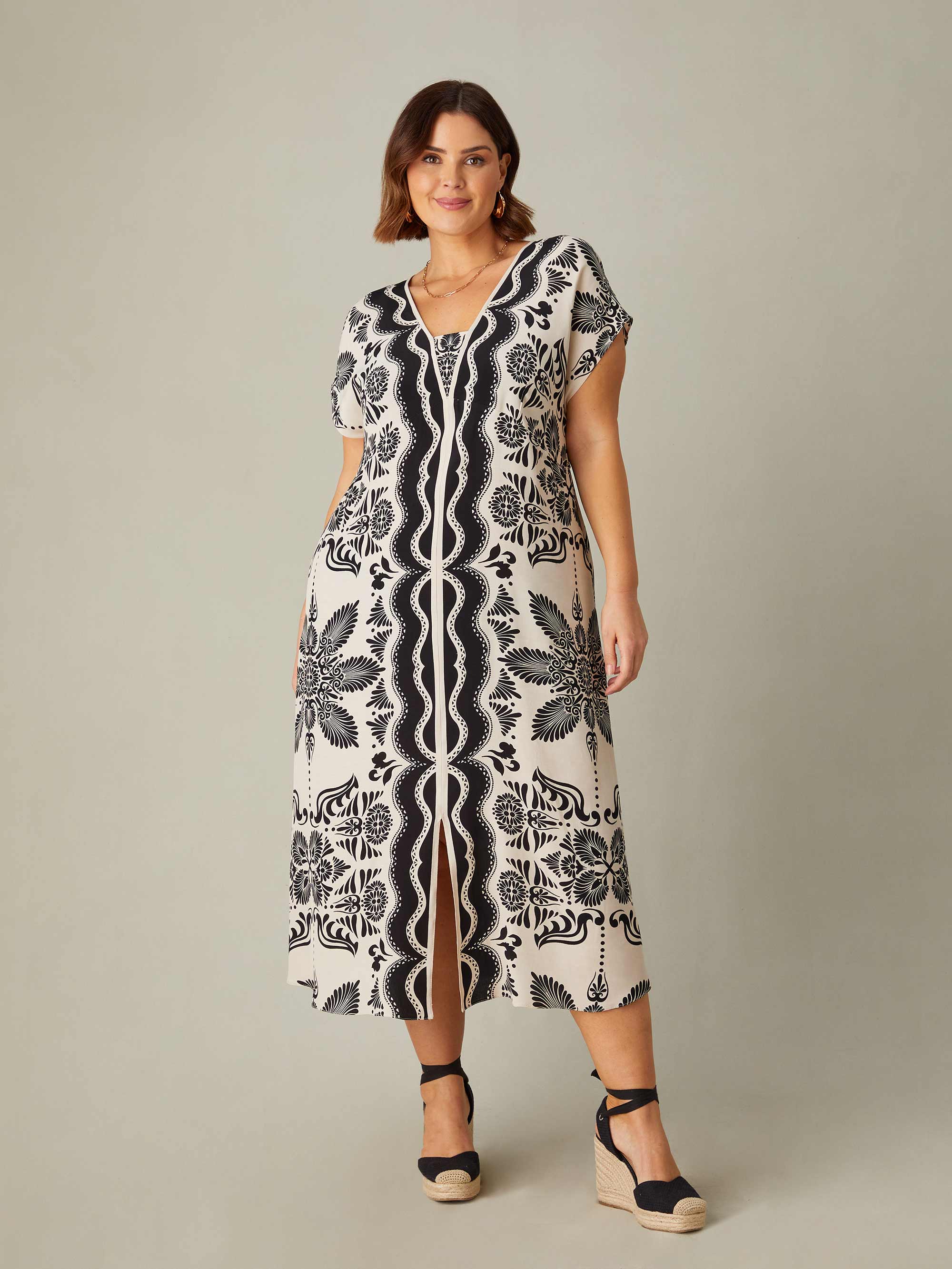 Mono Scarf Print Midaxi Dress