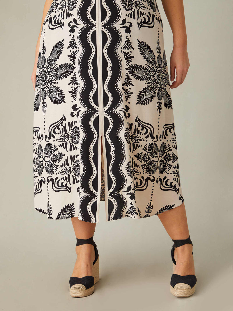 Mono Scarf Print Midaxi Dress