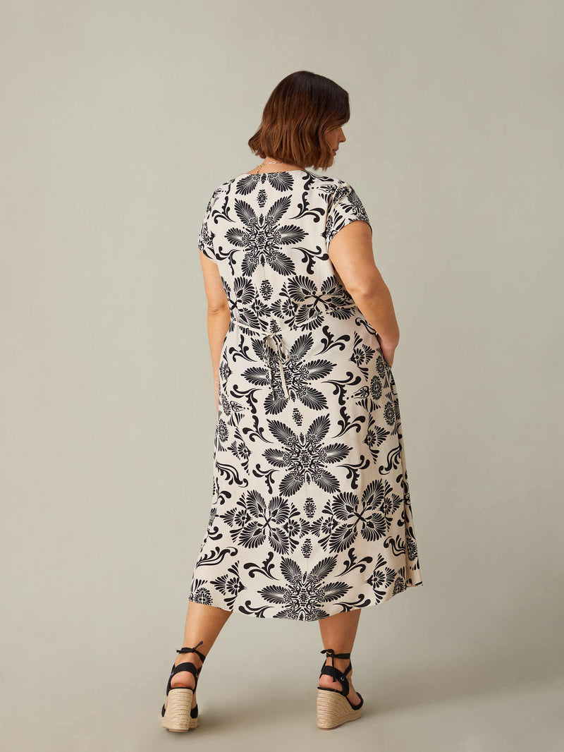 Mono Scarf Print Midaxi Dress