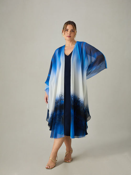 Blue Print Kimono