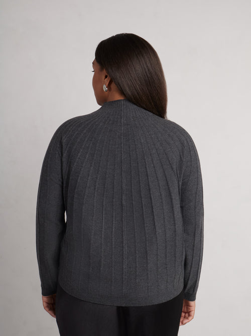 Grey Rib Knitted Jumper