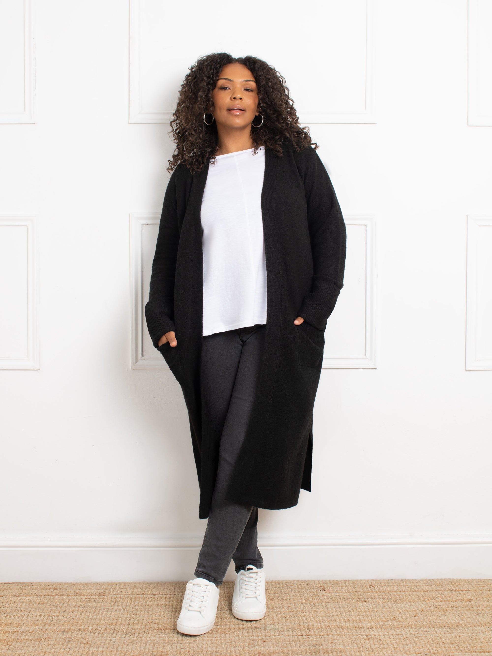 Longline Cardigan Oversized Long Black Cardigan Oversized Longline