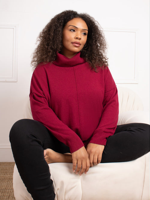 Berry Roll Neck Jumper