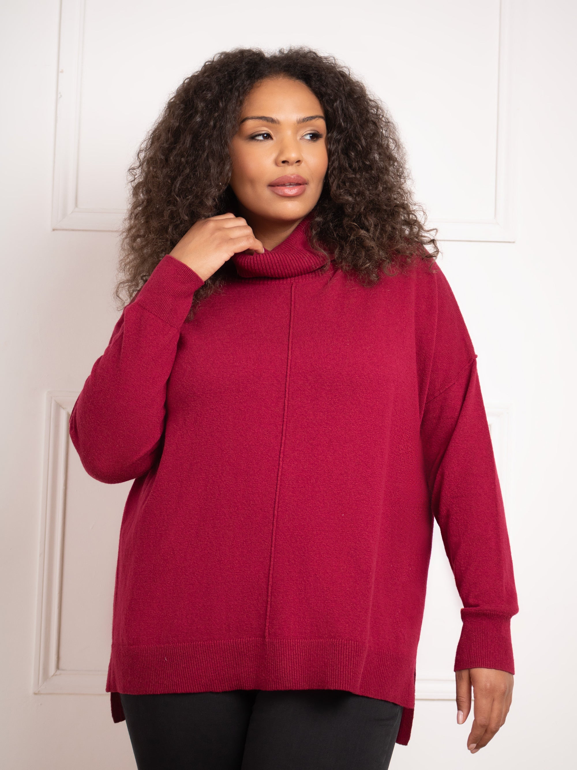 Berry Roll Neck Jumper