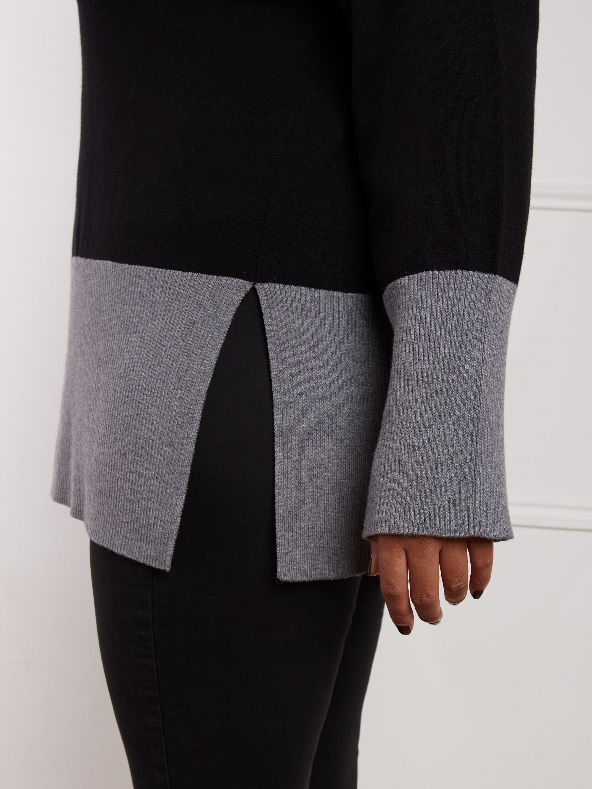 Black And Grey Blocked Jumper