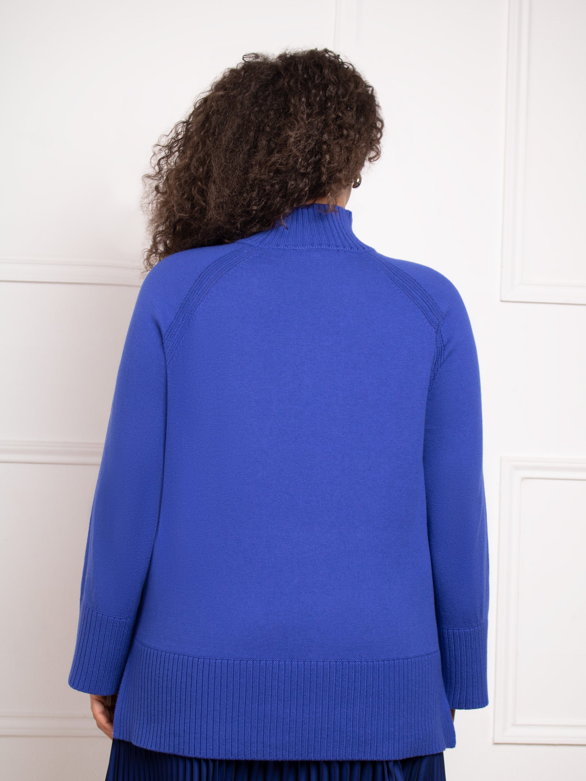 Blue Mock Neck Jumper