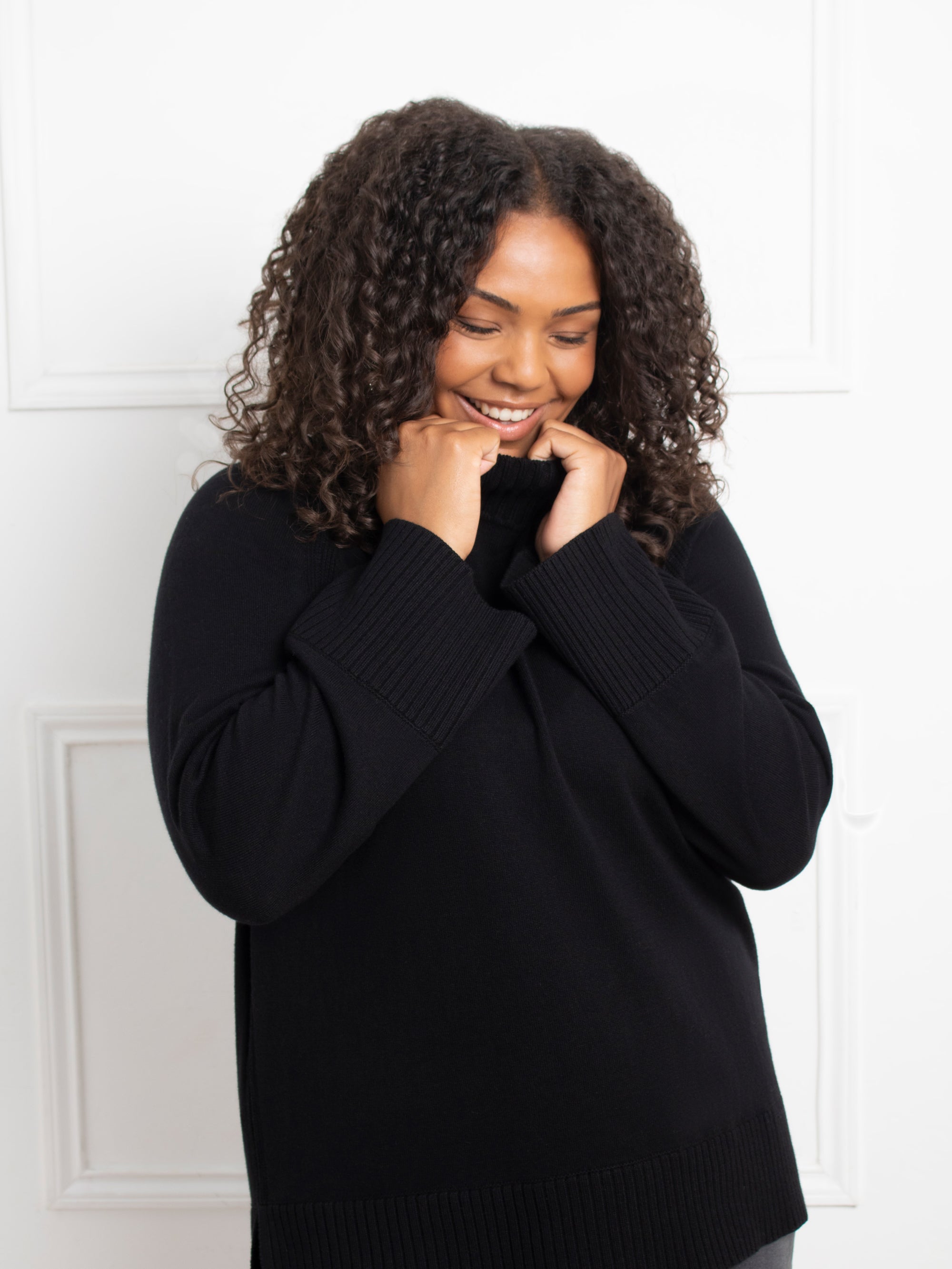 Black Mock Neck Jumper