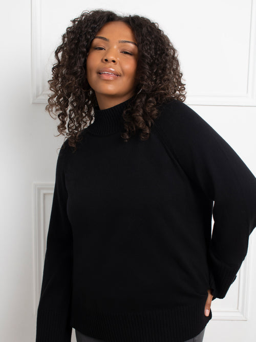 Black Mock Neck Jumper