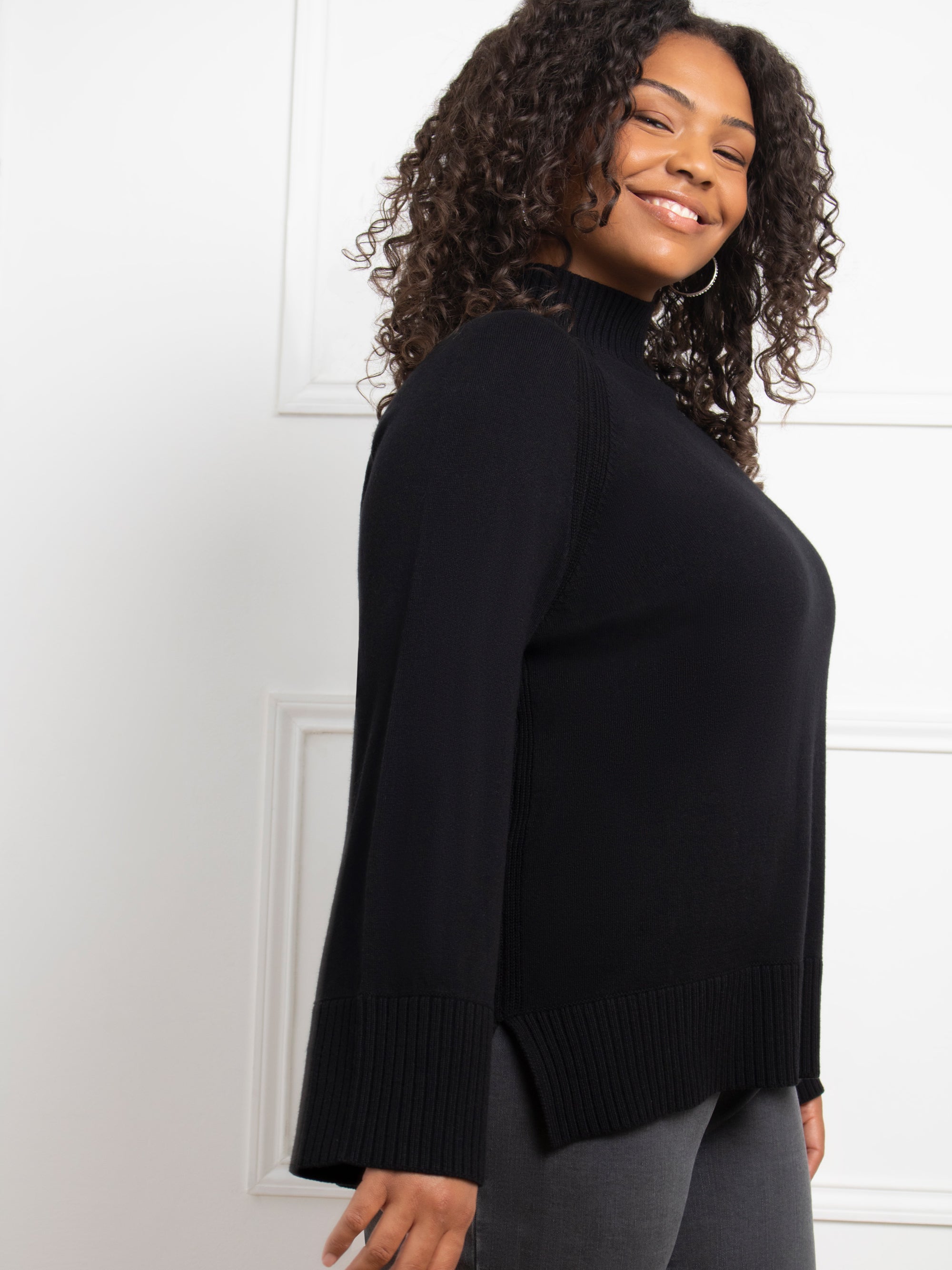 Black Mock Neck Jumper