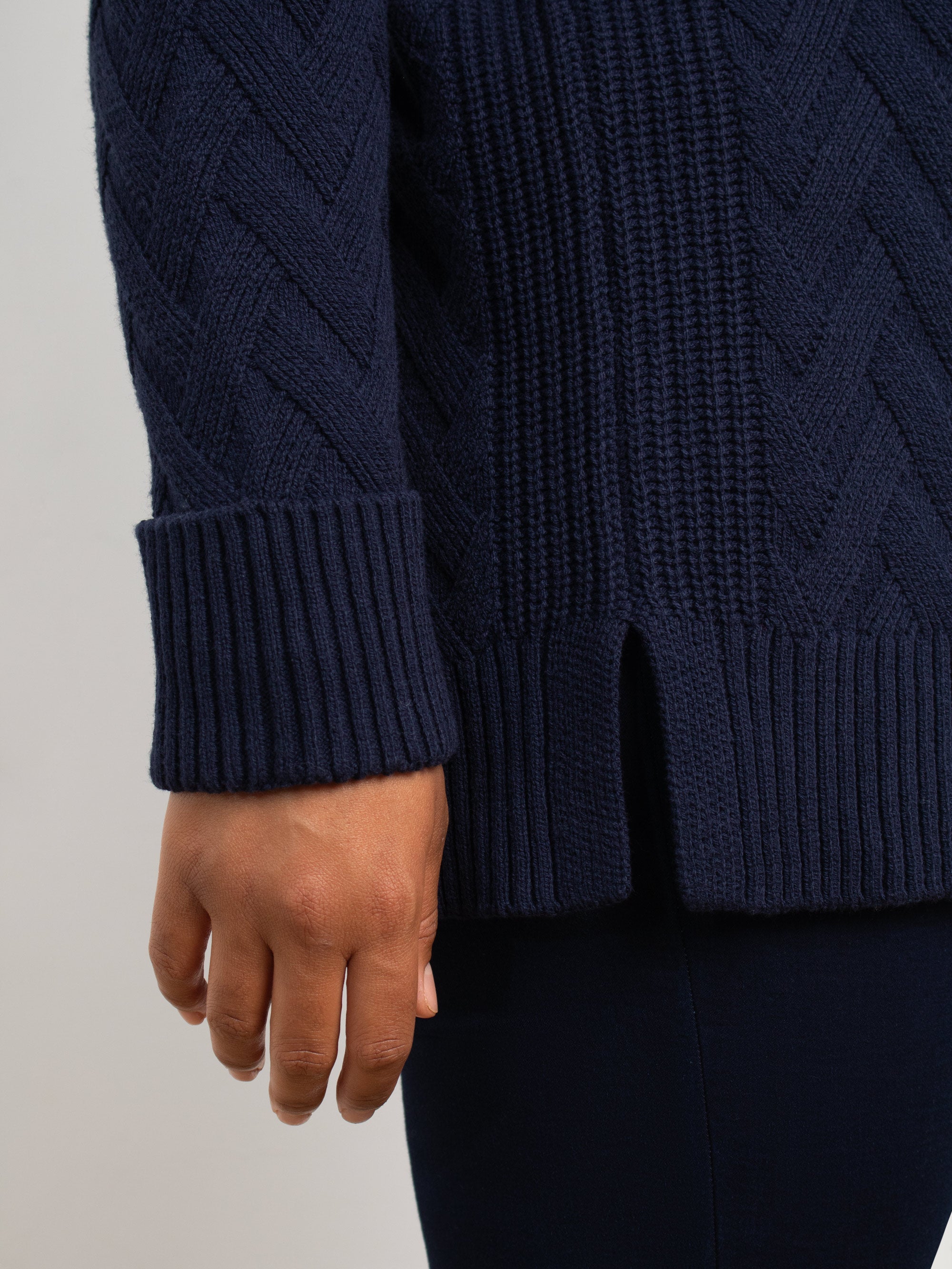 Navy Textured Knit Jumper