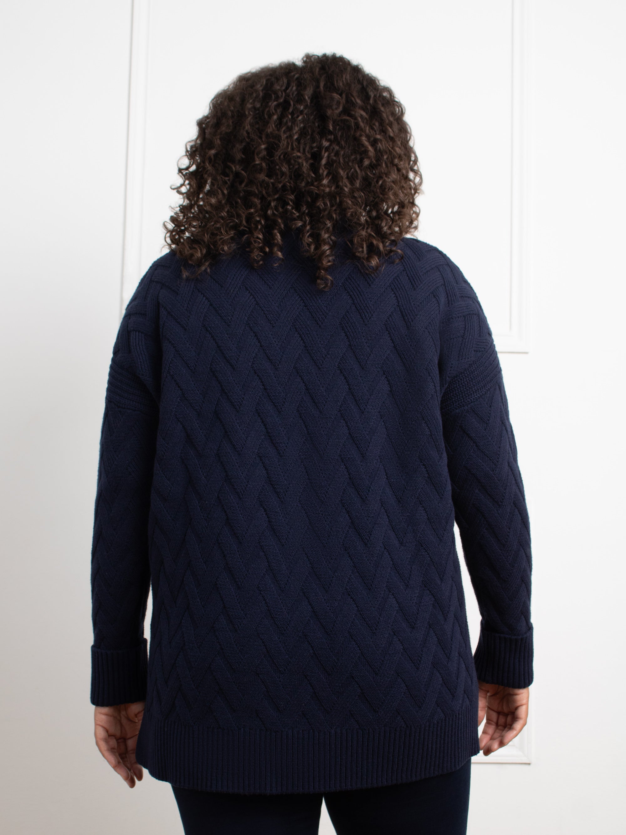 Navy Textured Knit Jumper