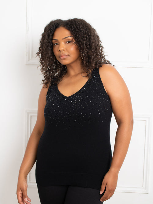 Black Sparkle Knitted Vest