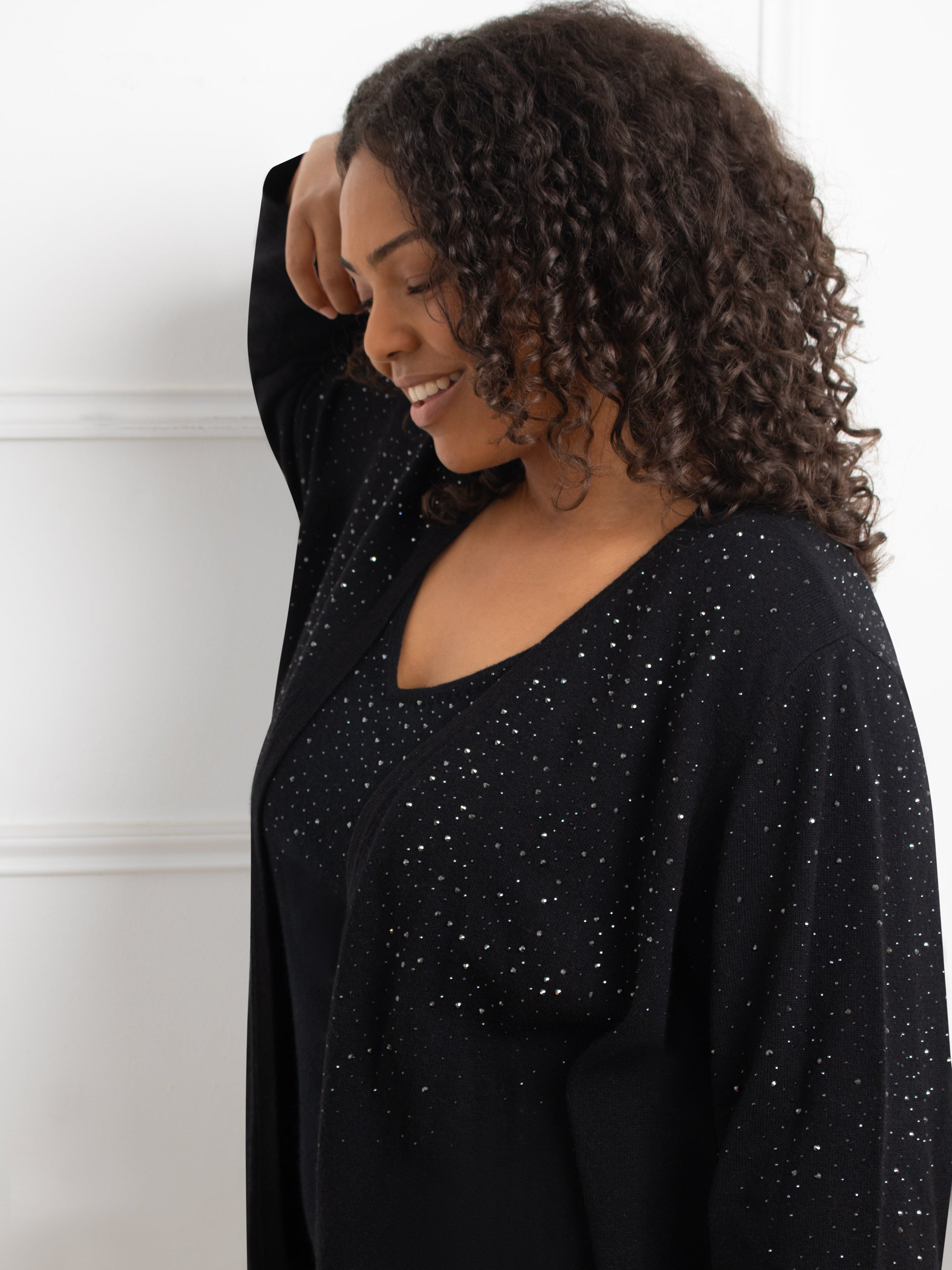 Black Stud Cardigan